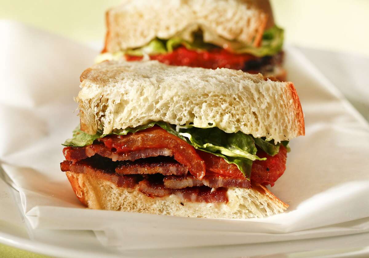 Candied bacon BLT as seen in San Francisco, California on Wednesday, January 15, 2014. Food styled by Amanda Gold.