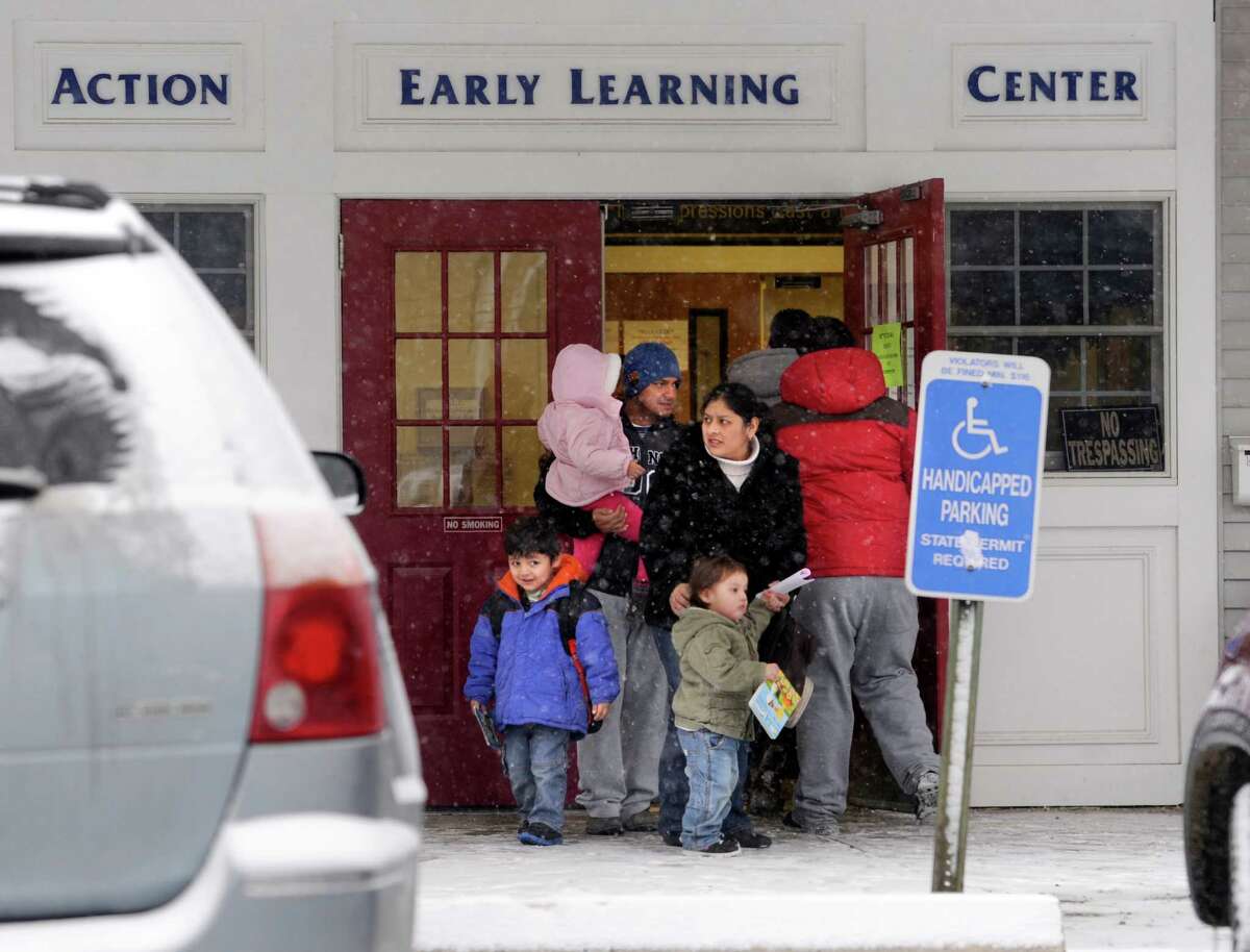 Children are picked up from pre-school at The Action Learning Center on Balmforth Avenue in Danbury, Conn. Tuesday afternoon, January 21, 2014. The school recently lost its acreditation, which means a loss in state funding will result.