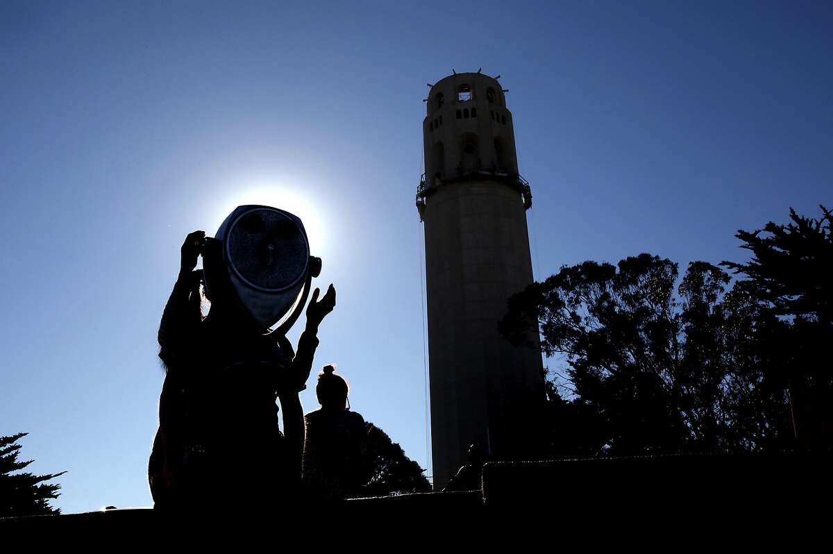 Coit Tower is currently closed for repairs, shown in San Francisco, Calif., on Wednesday, January 22, 2014.