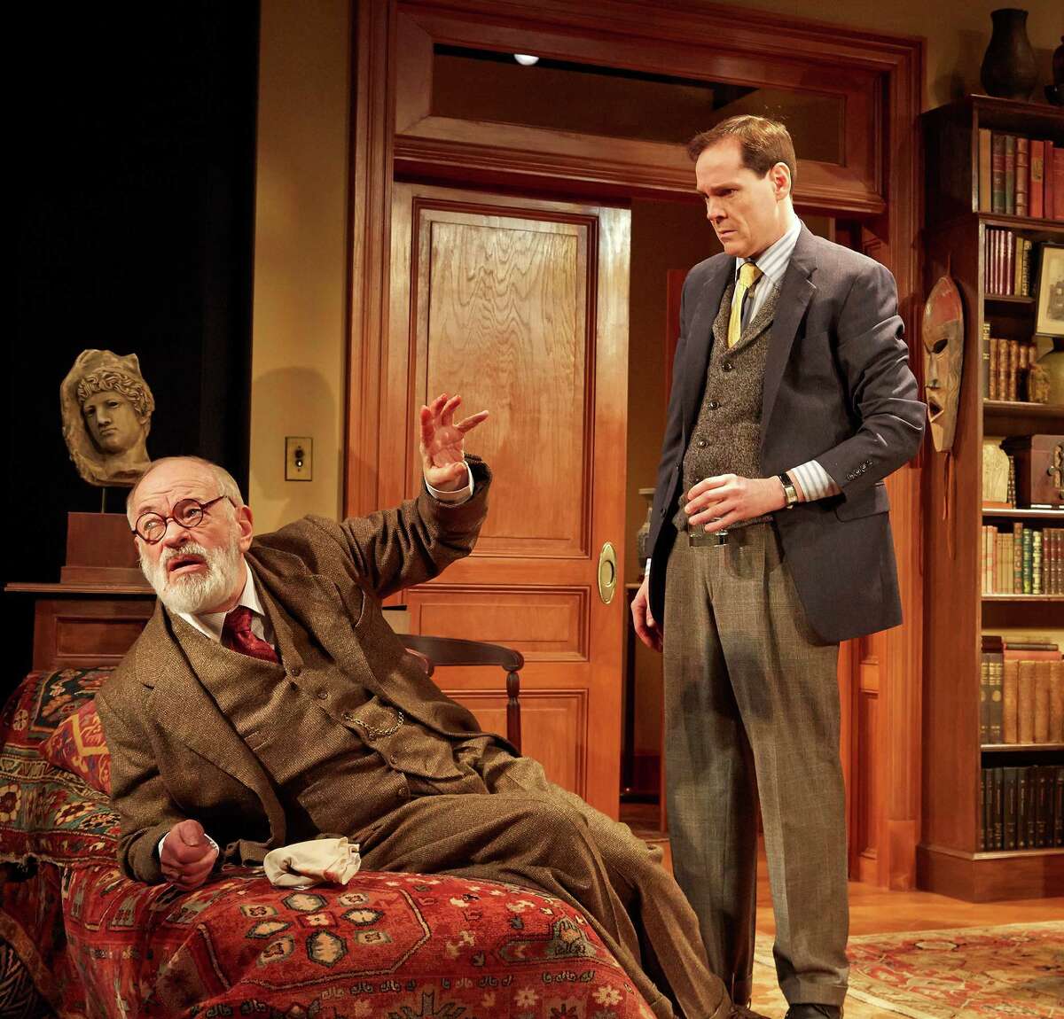 Fictional meeting subject of 'Freud's Last Session'