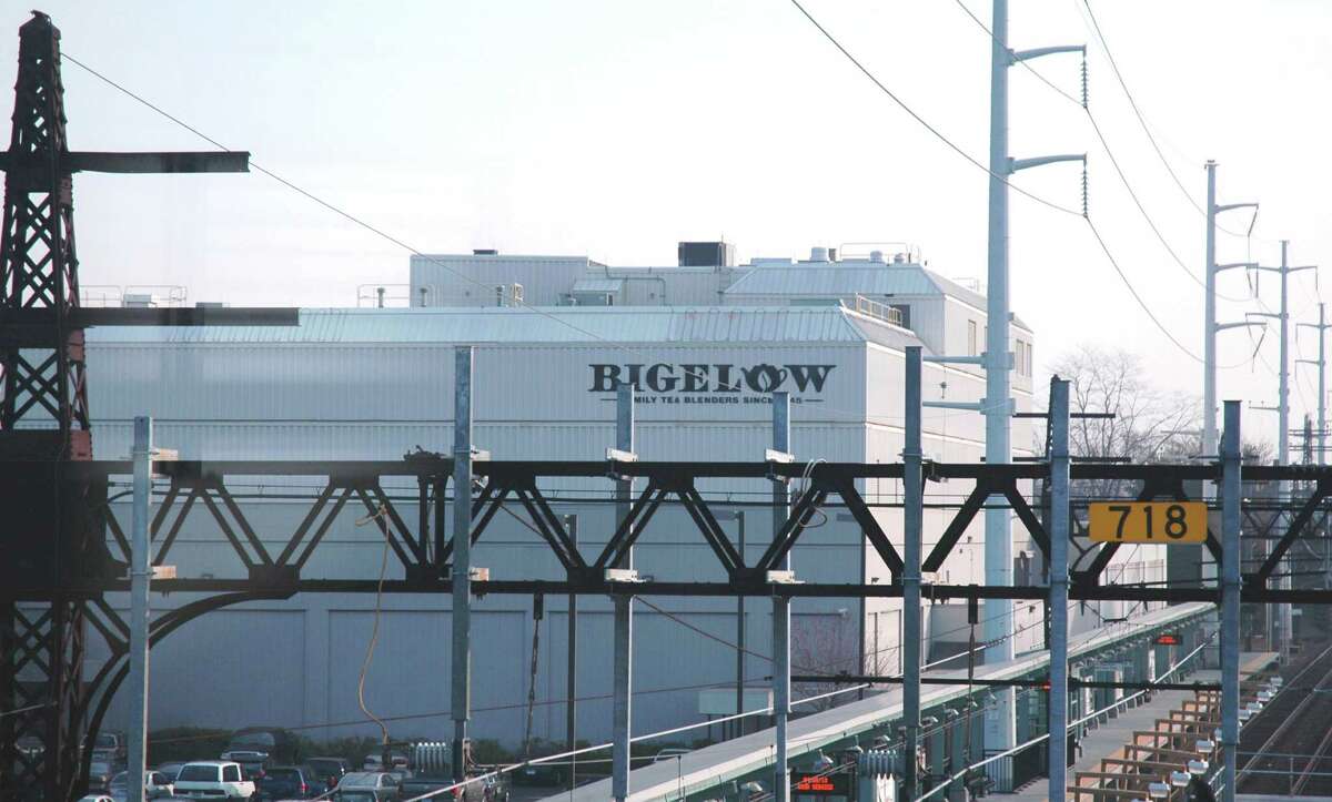 The Bigelow Tea headquarters as seen from the nearby Fairfield Metro Railroad Station.