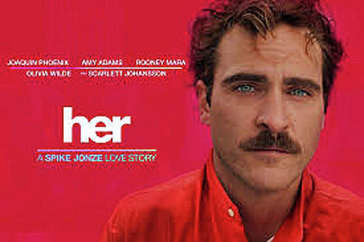Scarlett Johansson provides the voice for a computer operating system in the movie "Her," which develops a relationship with Joaquin Phoenix. Now in area theaters.