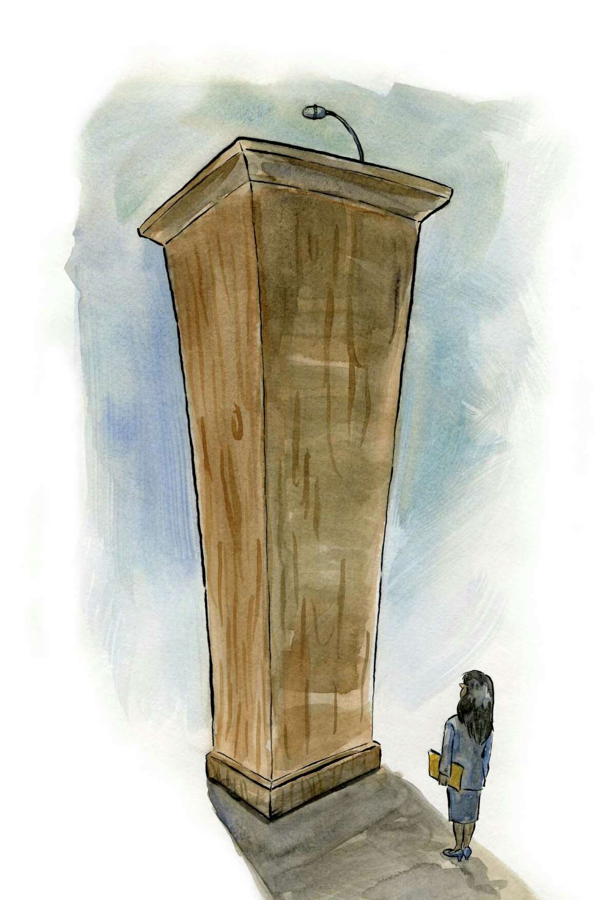 Illustration to go with public speaking worklife story. Illustration by Tyswan Stewart / Times Union