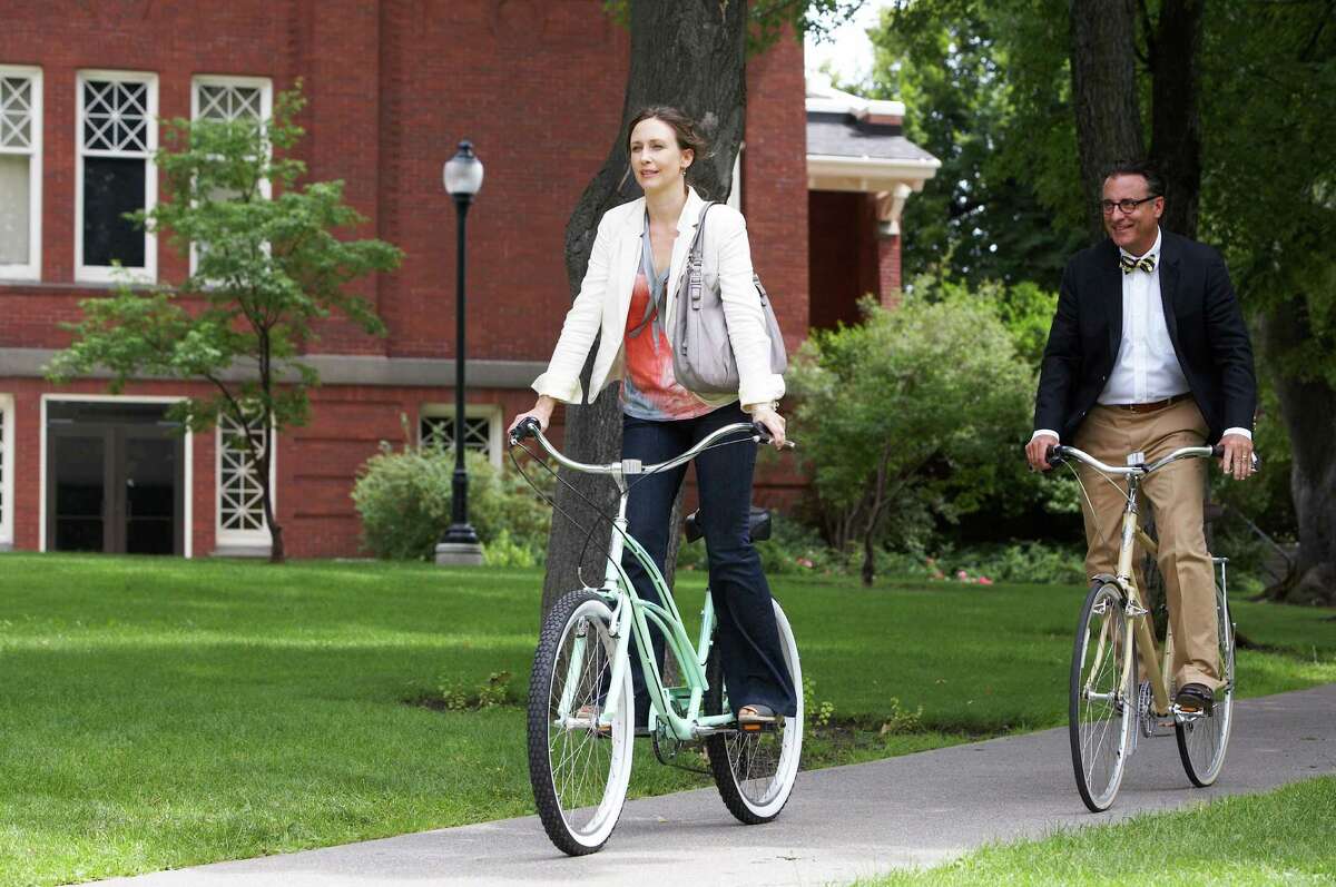 Vera Farmiga and Andy Garcia in "At Middleton, " about two people who fall in love while taking their kids on a college tour.