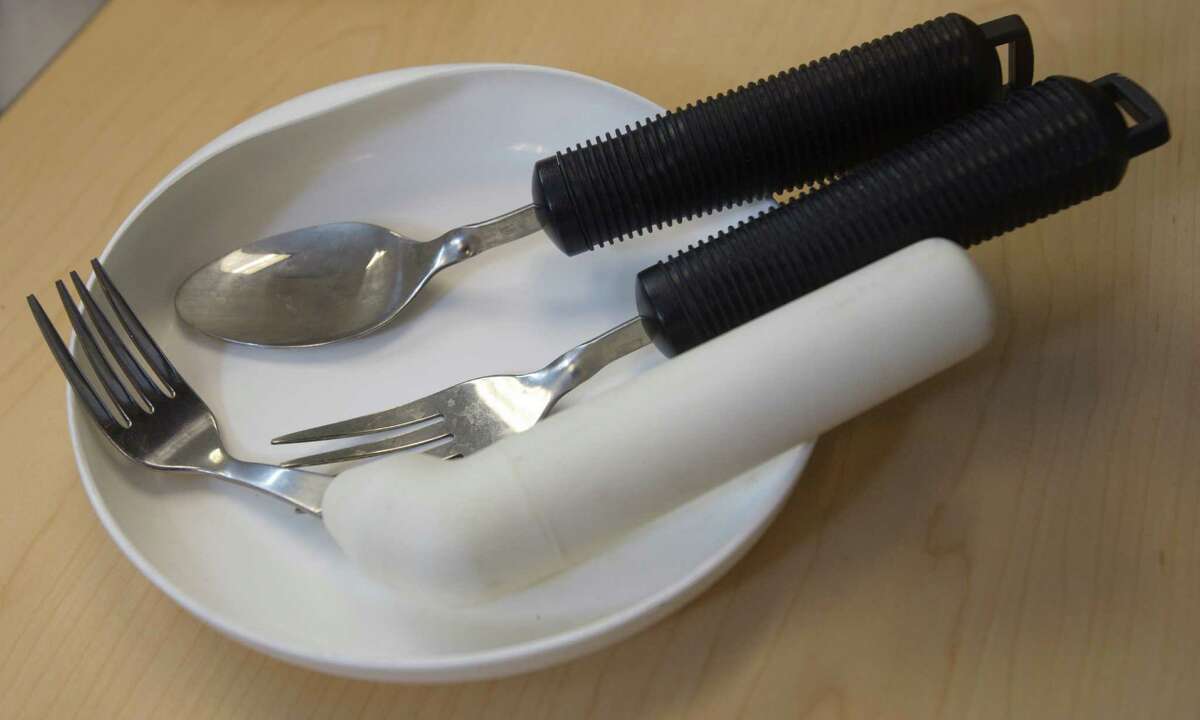 Justin Farley, top, and business partner Derek Yeung sell items such as this specialized bowl and eating utensils, above, on their website, unlimiters.com.