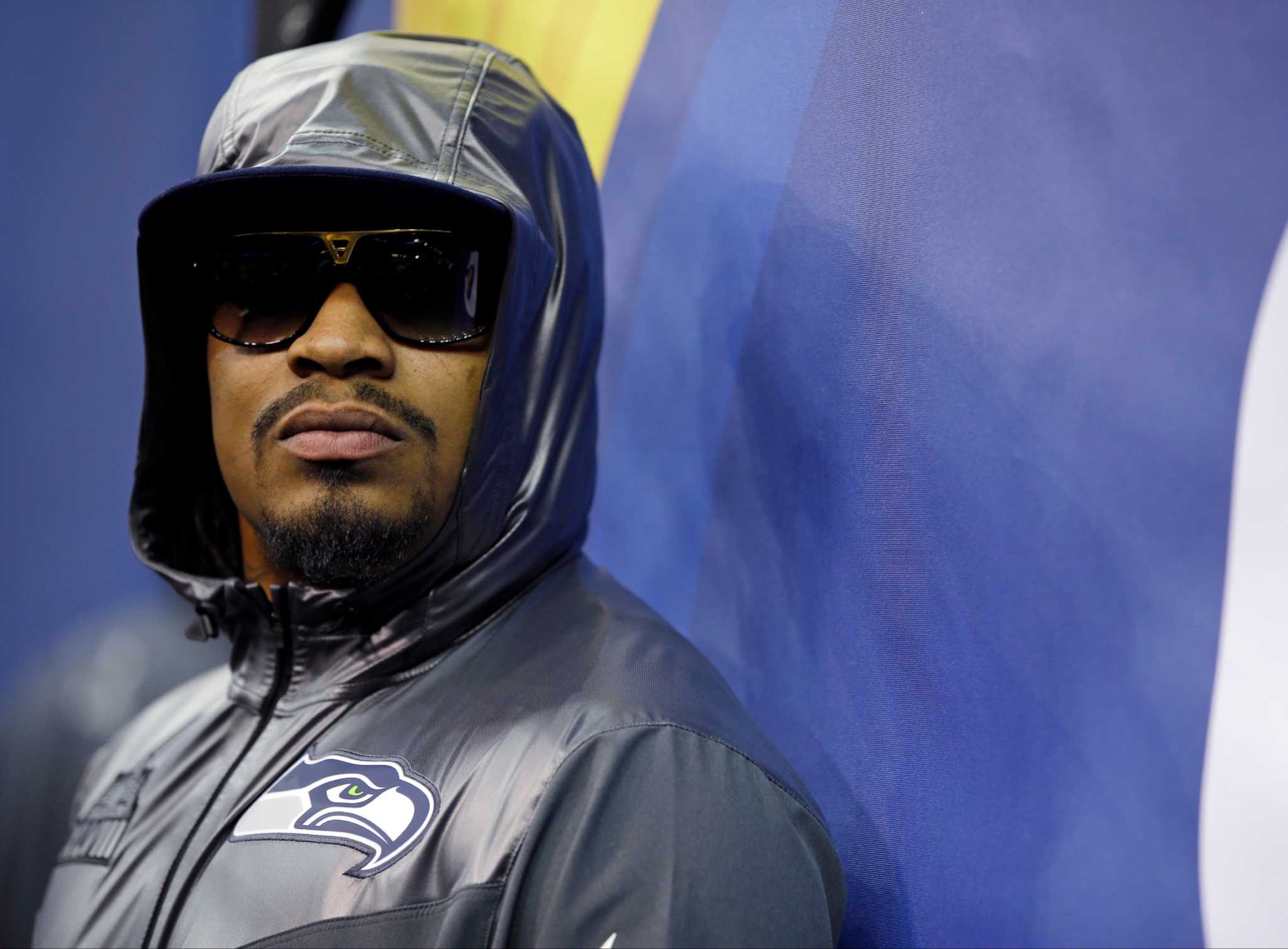 Marshawn Lynch Stages Mock Press Conference for Skittles