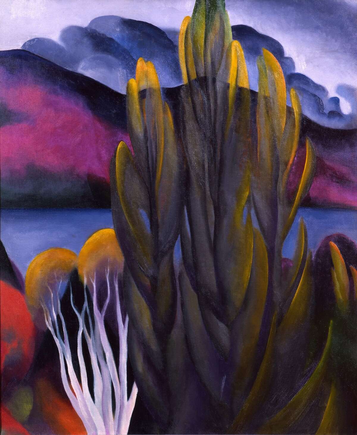 Georgia O'Keeffe, Lake George with White Birch, 1921. Oil on canvas. Private collection. © Georgia O'Keeffe Museum