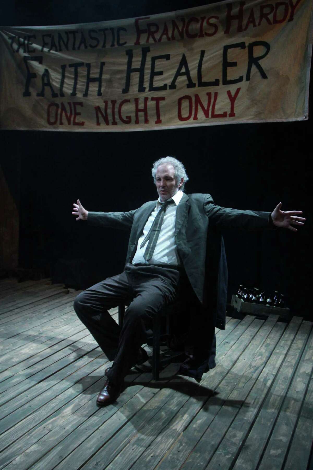 (For the Chronicle/Gary Fountain, January 19, 2014) Philip Lehl as Frank Hardy, in this scene from Stark Naked Theatre's production of Brian Friel's "Faith Healer."