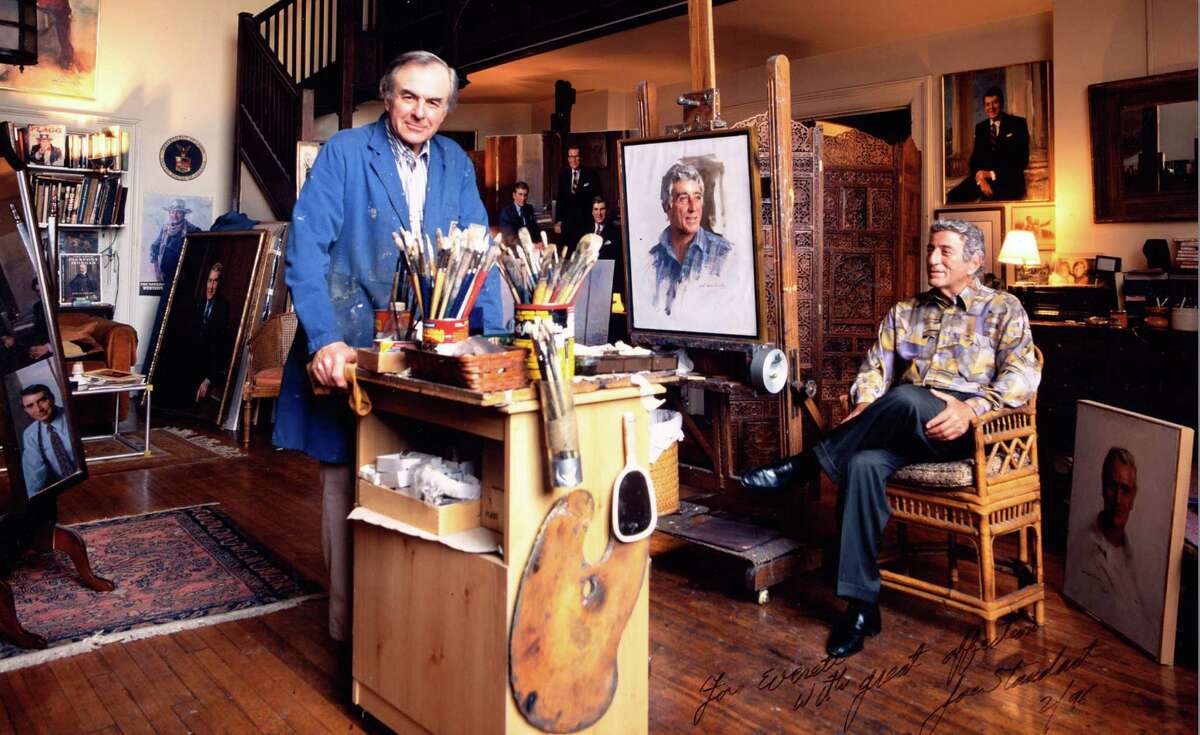 Noted portrait artist Everett Raymond Kinstler is shown in his studio in this undated photo with friend and fellow artist (and popular entertainer) Tony Bennett. Kinstler will be in Bridgeport Monday evening, Feb. 10, to give a talk at Housatonic Community College. It's open the public free of charge.