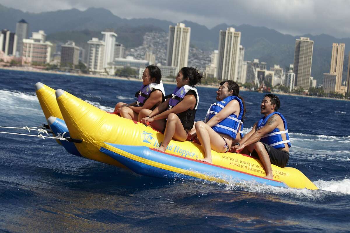 Now managed by Roberts Hawaii, Waikiki Ocean Club is the only provider of jet skis at Waikiki Beach, which it rents along with banana sleds from its platform moored 300 yards offshore.