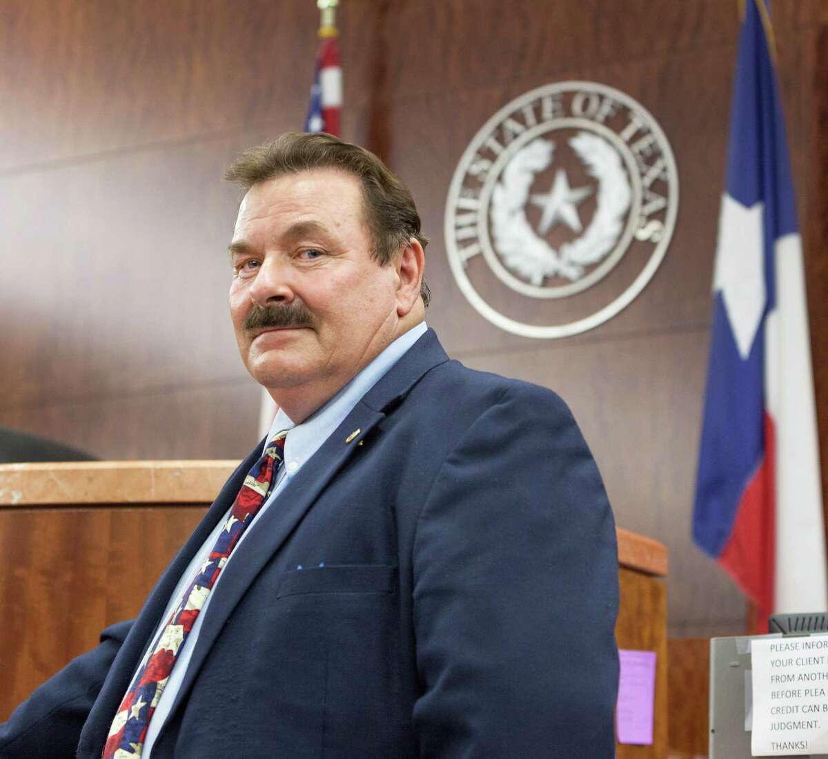 Perennial judicial candidate Lloyd Oliver is again seeking the Democratic nomination for Harris County District Attorney.  Shot in courtroom in Harris County Criminal Justice Center, 1201 Franklin Street. Wednesday 5/30/12 (Craig H. Hartley/For the Chronicle)