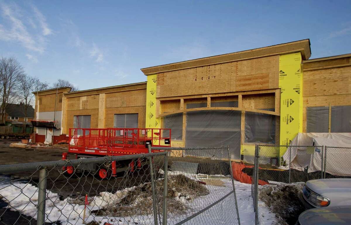 Construction is underway on the new CVS building on Hope Street in Stamford, Conn., on Friday, January 31, 2014.