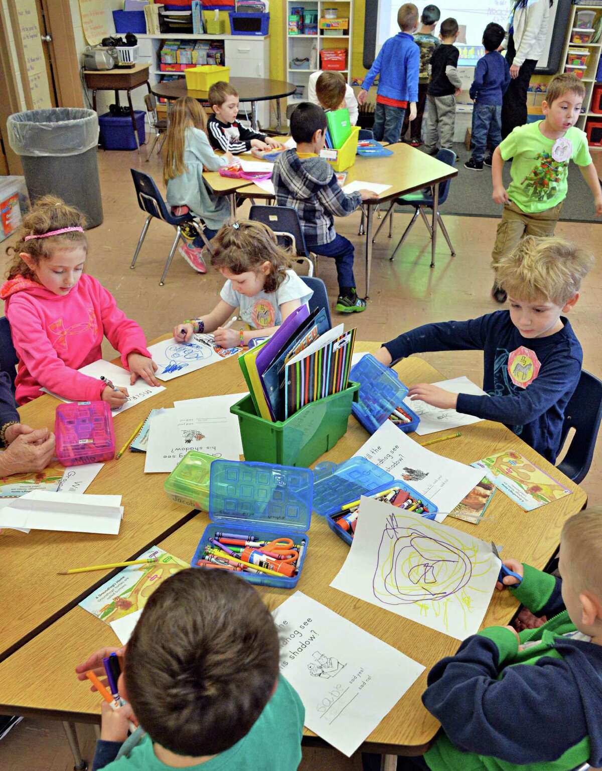 Skano Elementary School Kindergarten students study during class Friday, Jan. 31, 2014, in Clifton Park, N.Y. (John Carl D'Annibale / Times Union)