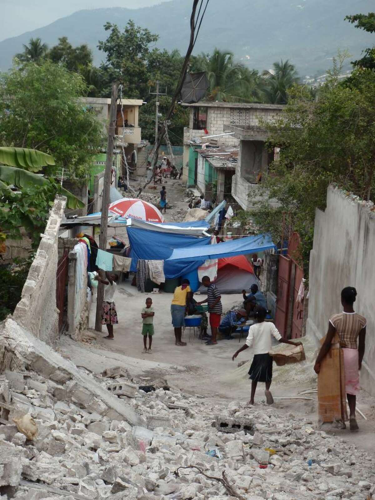 Destruction in the aftermath of the earthquake in Haiti, Jan. 2010.