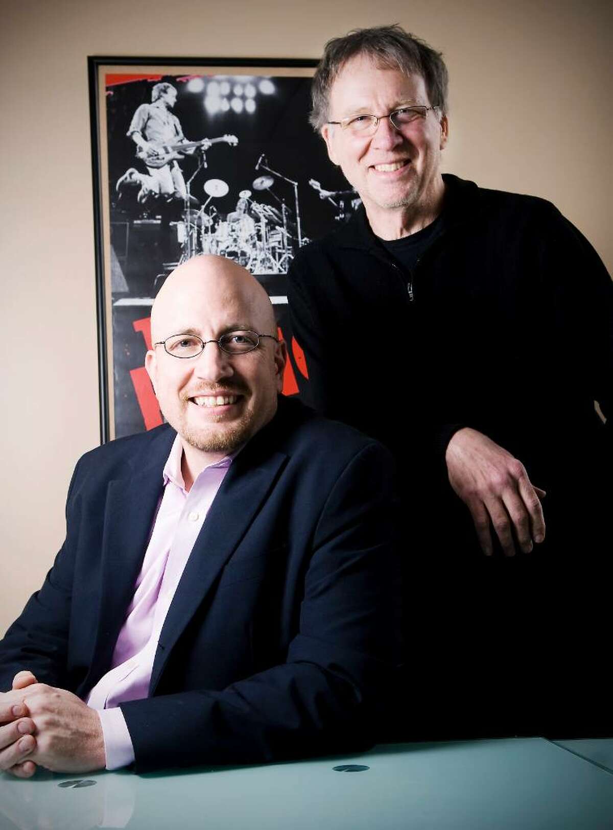 Bob Kernen and Tom Sharrard, Co-founders of GrokMusic, a free music website that specializes in helping you "Find the Music You're Missing" in their Norwalk, Conn. office on Tuesday, Jan. 26, 2010.