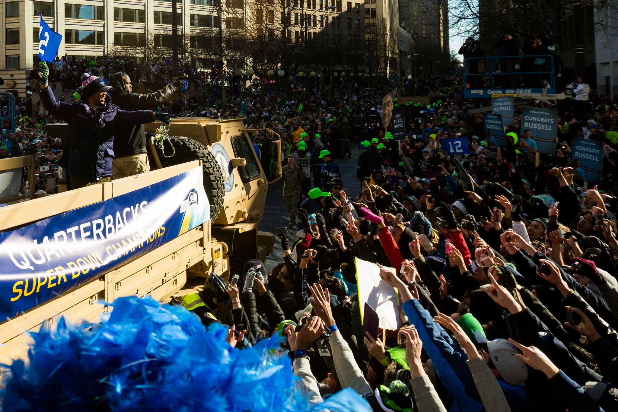 Super Bowl victory parade for Seattle Seahawks attracts hundreds of  thousands on February 5, 2014. 