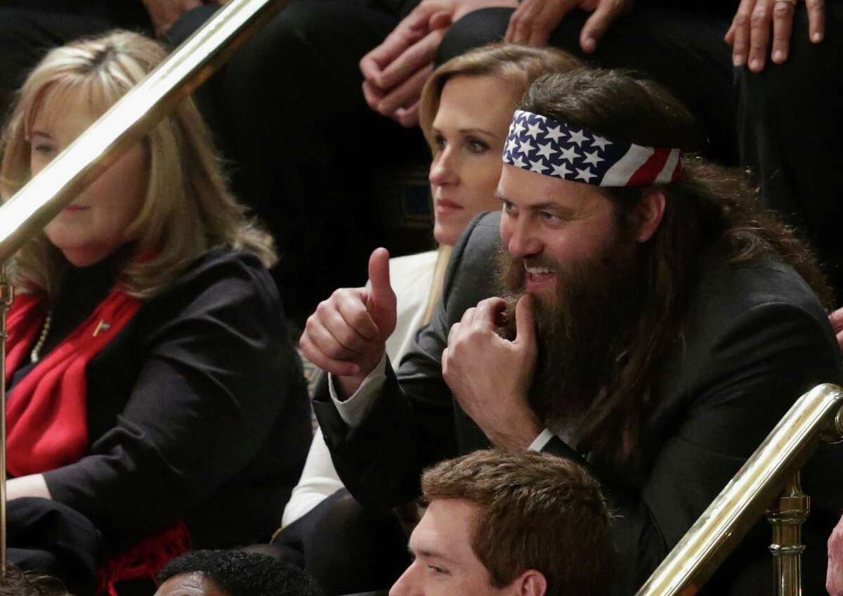 Willie Robertson of the television show "Duck Dynasty" and his wife Korie Robertson were invited by Rep. Vance McAllister, R-La., as guests to President Barack Obama's State of the Union address on Jan. 28, 2014. See all the politicians who got to hobnob with the popular hunter and businessman.