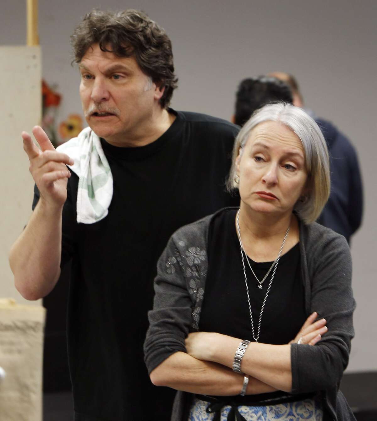 Seana McKenna, right, as Amalia, and Marco Barricelli, as Gennaro, in rehearsal of American Conservatory Theater's Italian comedy "Napoli."