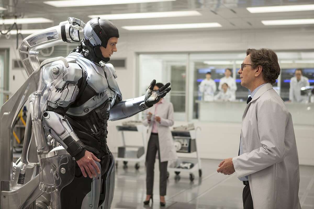 Joel Kinnaman, left, and Gary Oldman star in Columbia Pictures' "Robocop."