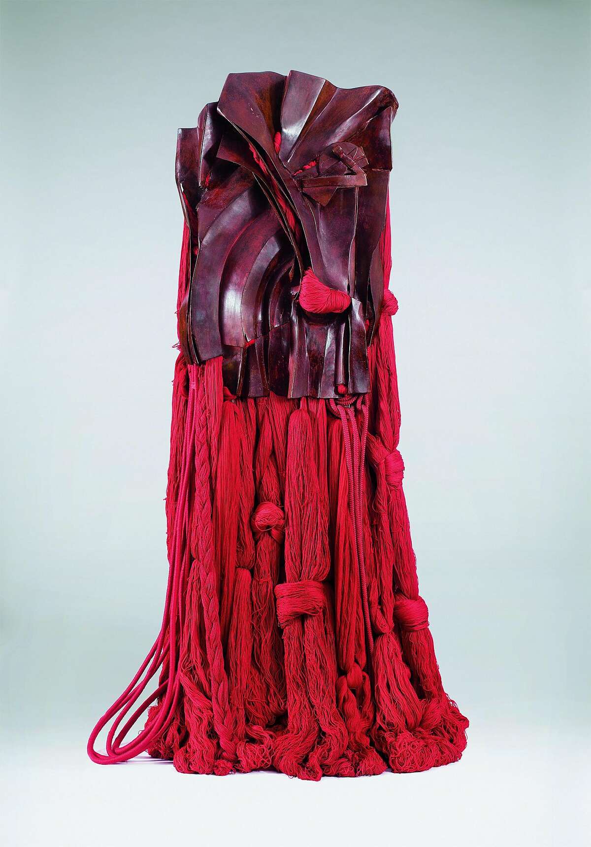 Barbara Chase-Riboud: All That Rises Must Converge / Red, 2008; red bronze, silk, cotton, and synthetic fibers; 74 ½ x 42 x 28 in.; courtesy of the artist.