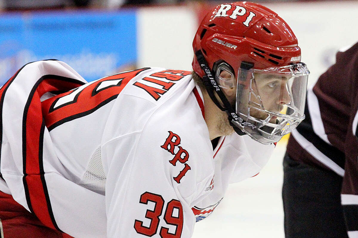 Ryan Haggerty left Trinity Catholic to play for USA Select hockey team. As a junior at RPI, he's the team's leading scorer.