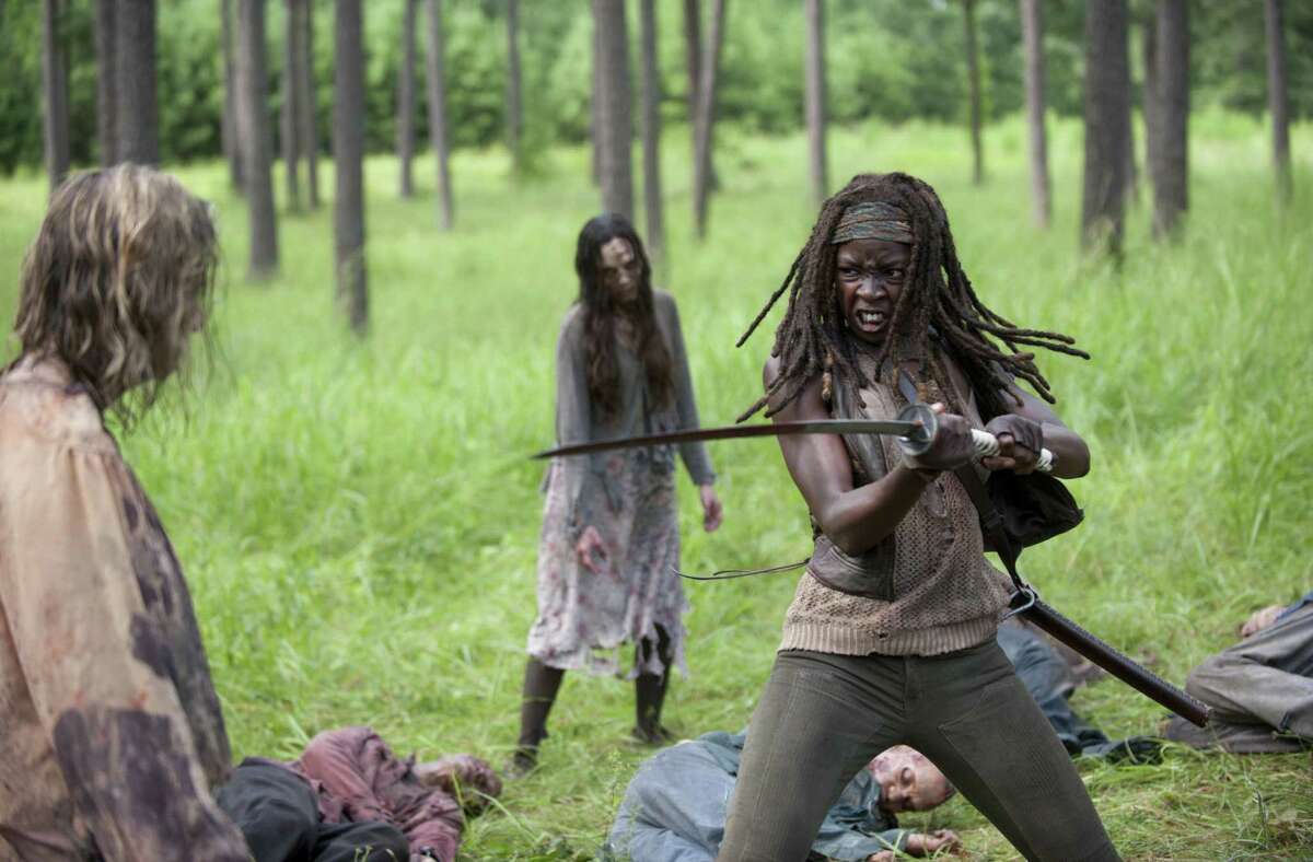 The midseason opener of “The Walking Dead” offers fascinating insights into the background and psyche of sword-wielding Michonne (Danai Gurira).