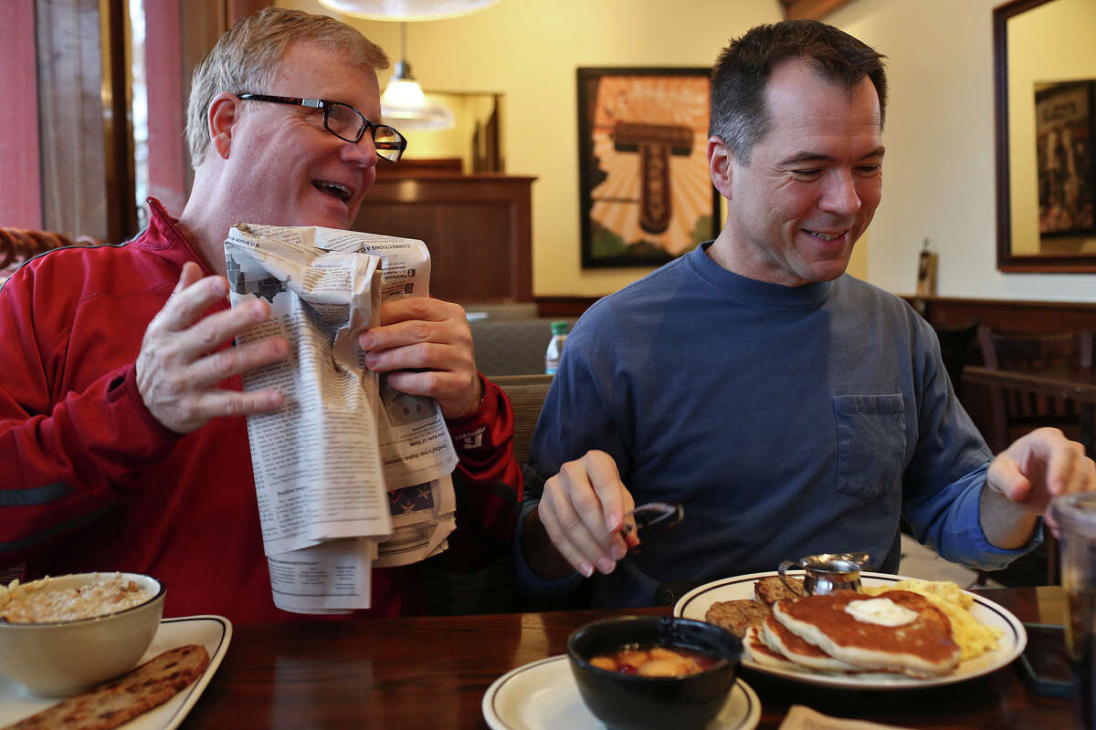 Mark Phariss, left, and Victor Holmes had to keep their relationship secret for years. "Who has a courtship for 17 years before getting married?," Holmes said.
