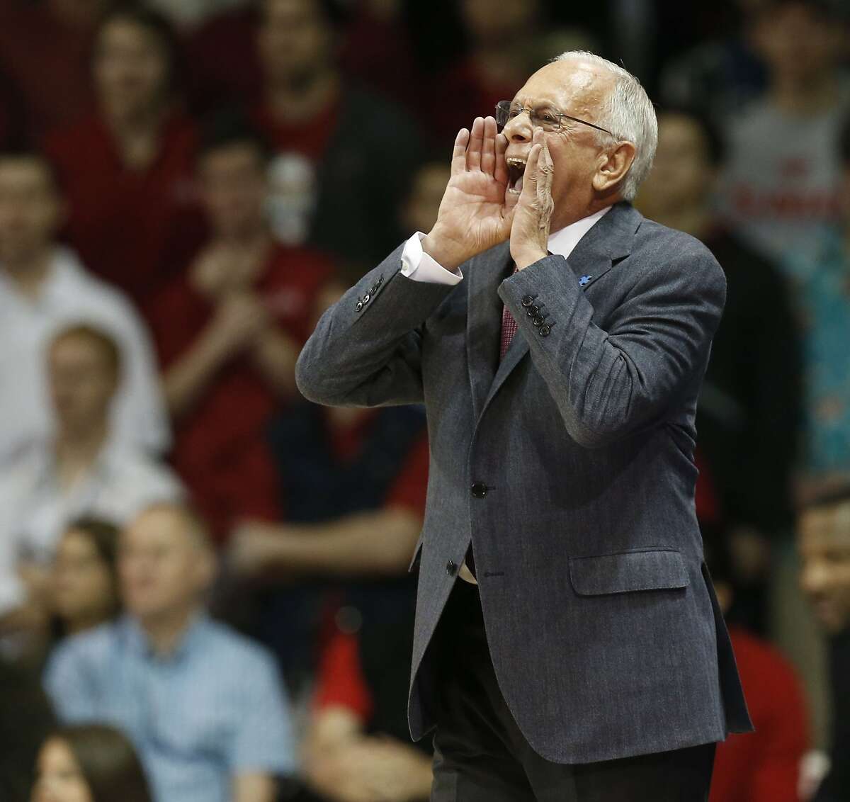 Southern Methodist coach Larry Brown during action against Memphis at Moody Coliseum in Dallas on Saturday, Feb. 1, 2014. SMU won, 87-72. (Michael Ainsworth/Dallas Morning News/MCT)