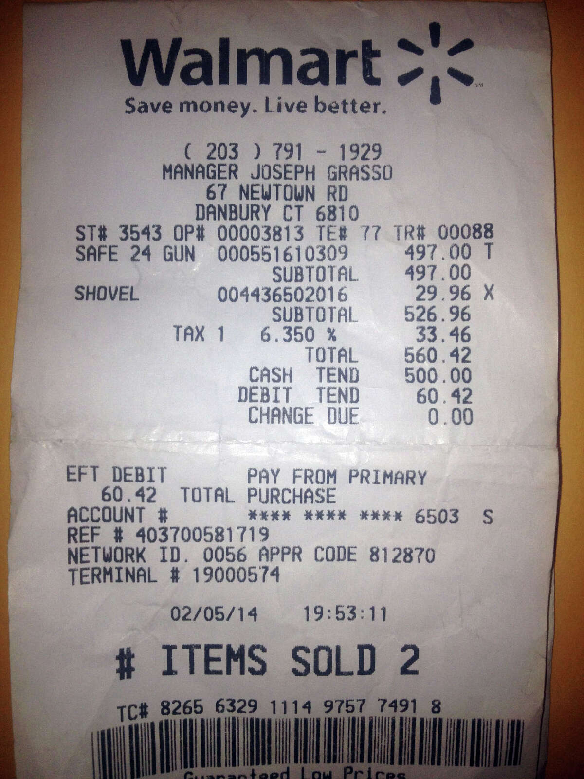 Walmart charges sales tax on gun safe