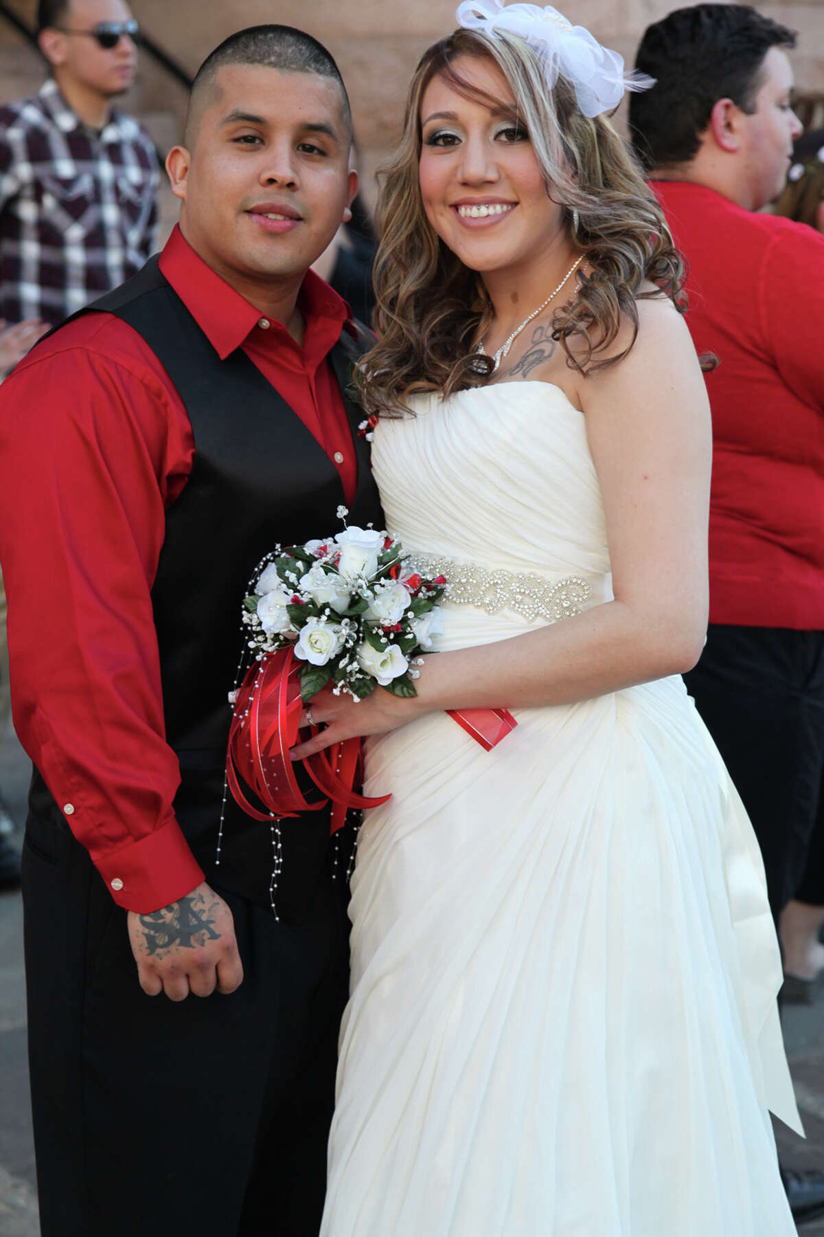 Couples got married at the Bexar County Courthouse on Valentine's Day, Feb. 14, 2014.