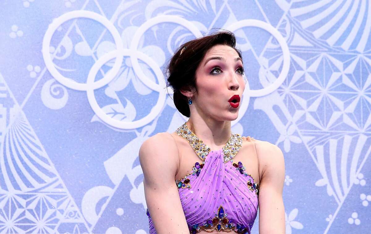 Meryl Davis of the United States waits for the score after competing with Charlie White in the Figure Skating Ice Dance Free Dance on Day 10 of the Sochi 2014 Winter Olympics at Iceberg Skating Palace on February 17, 2014 in Sochi, Russia.