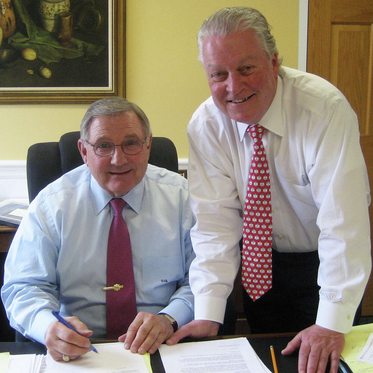 First Selectman Michael Tetreau, right, has named Thomas Dubrosky as his new chief of staff.