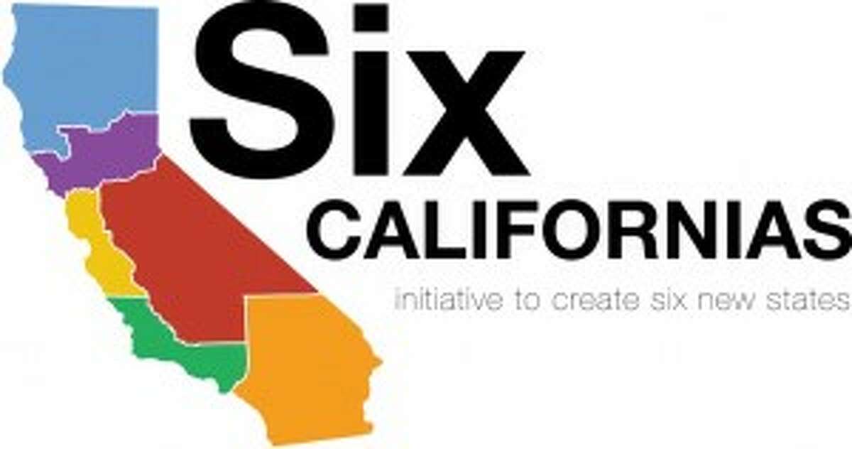 The campaign for Six Californias calls for dividing the state six ways. Blue: Jefferson Purple: Northern California Gold: Silicon Valley Red: Central California Green: West California Orange: Southern California