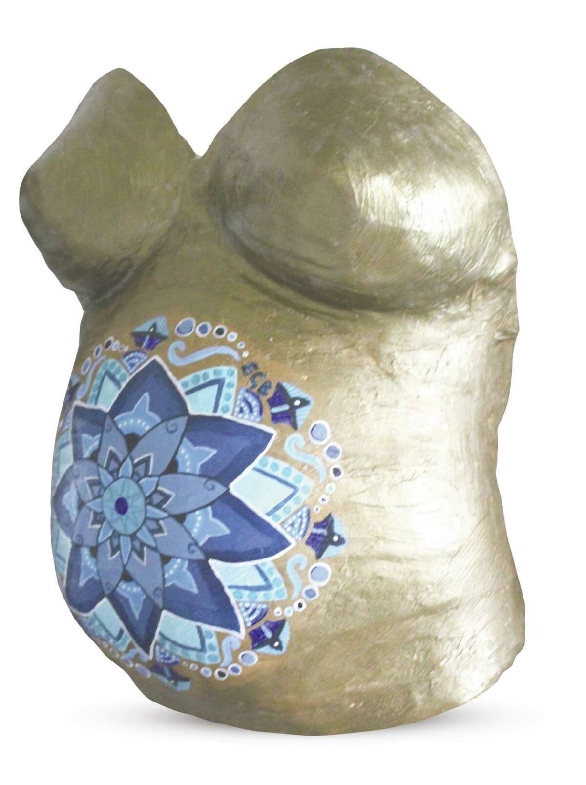 This belly cast, molded when Emily Boyce was six months pregnant, hangs in her son's nursery.