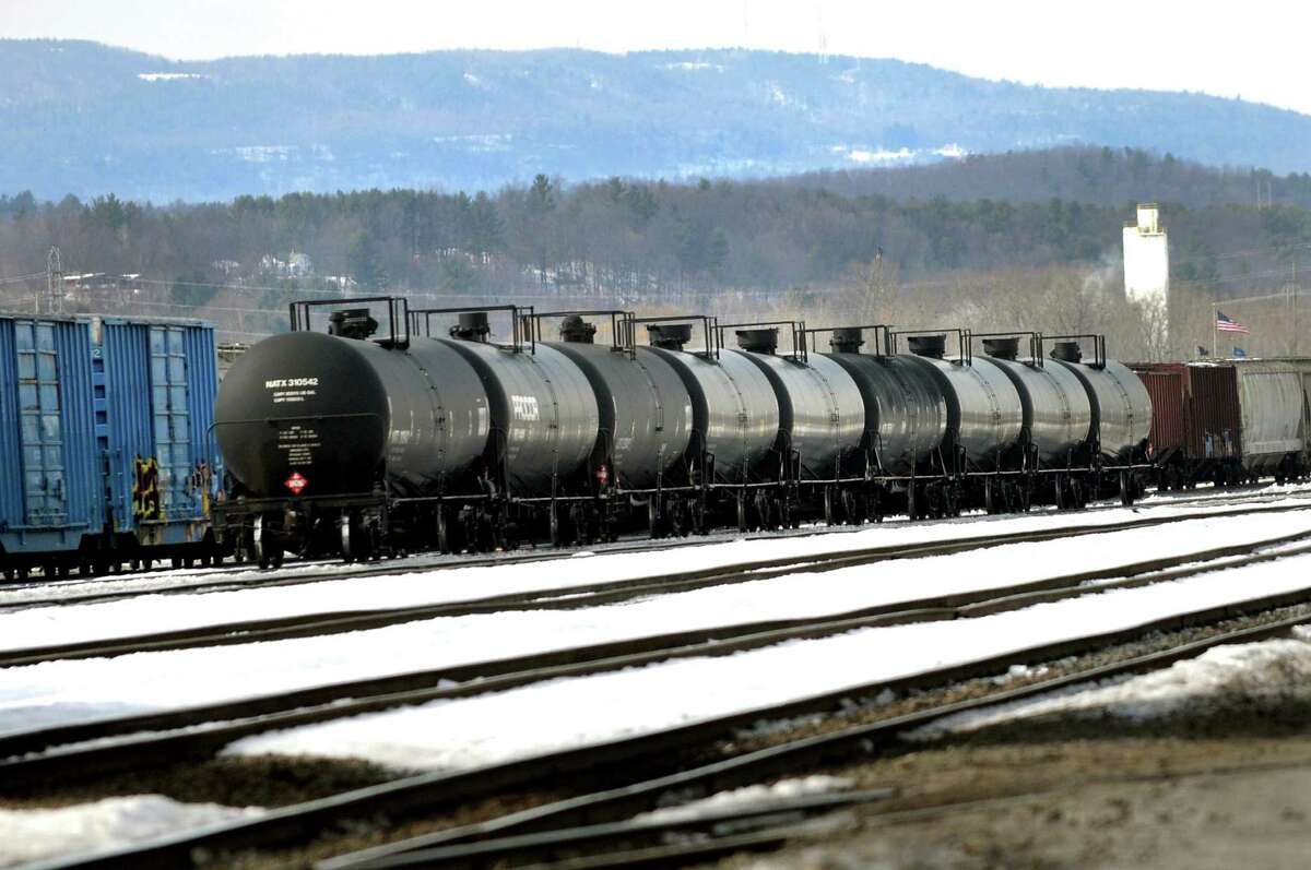 Oil tankers parked in the CSX Railyard on Saturday, March 1, 2014, in Selkirk, N.Y. (Cindy Schultz / Times Union)