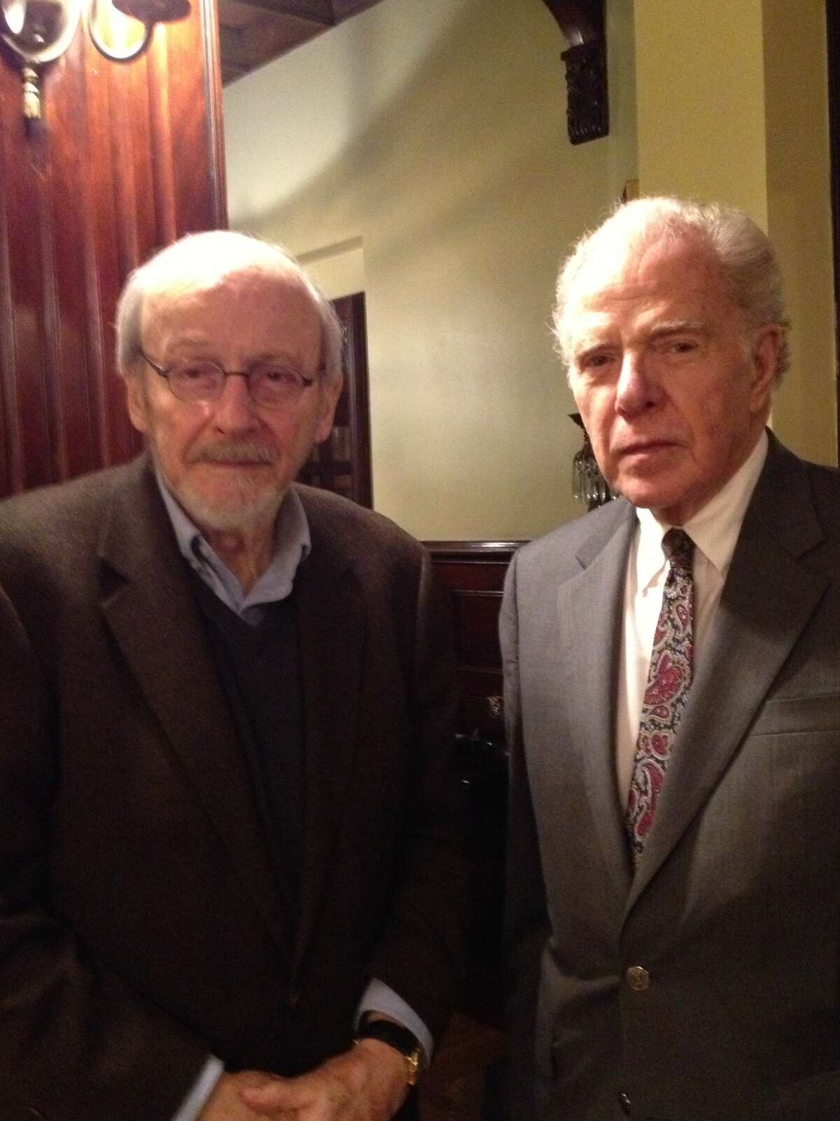 E.L. Doctorow, left, and Willliam Kennedy (Paul Grondahl / Times Union)