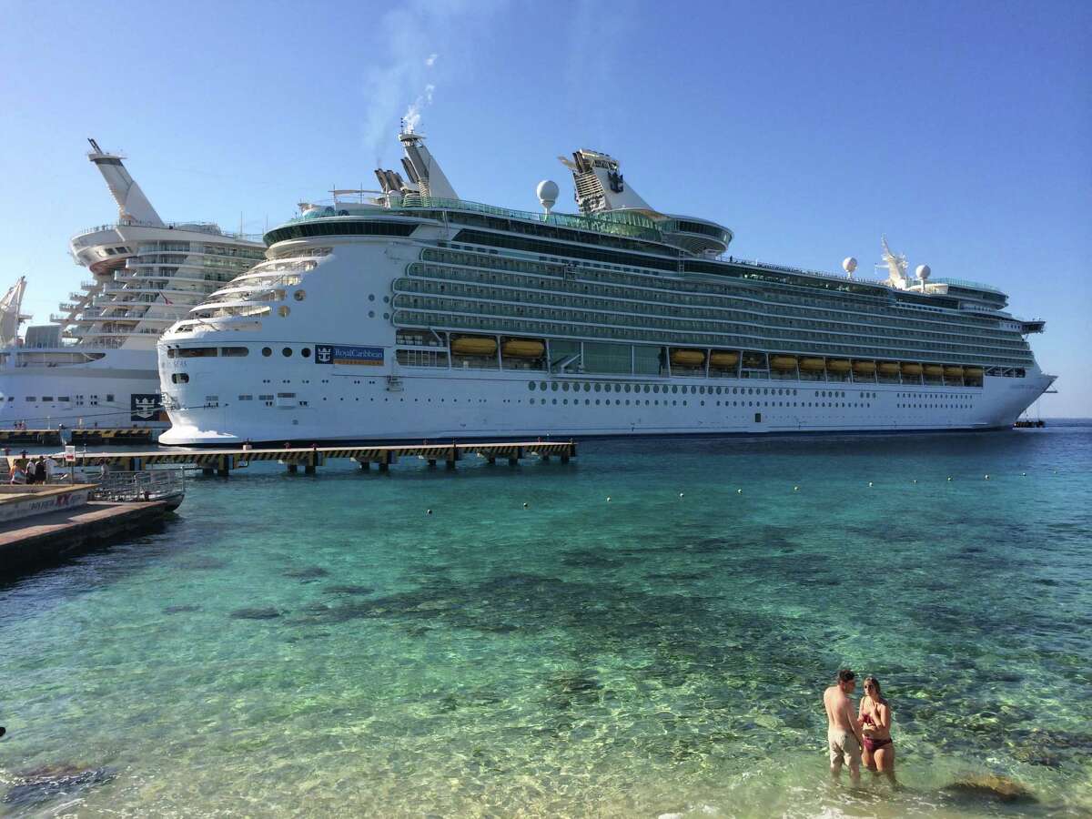 Royal Caribbean's Navigator of the Seas in Cozumel, Mexico, docks next to the cruise line's Allure of the Seas ship. Cozumel is a popular port of call among Caribbean cruisers.