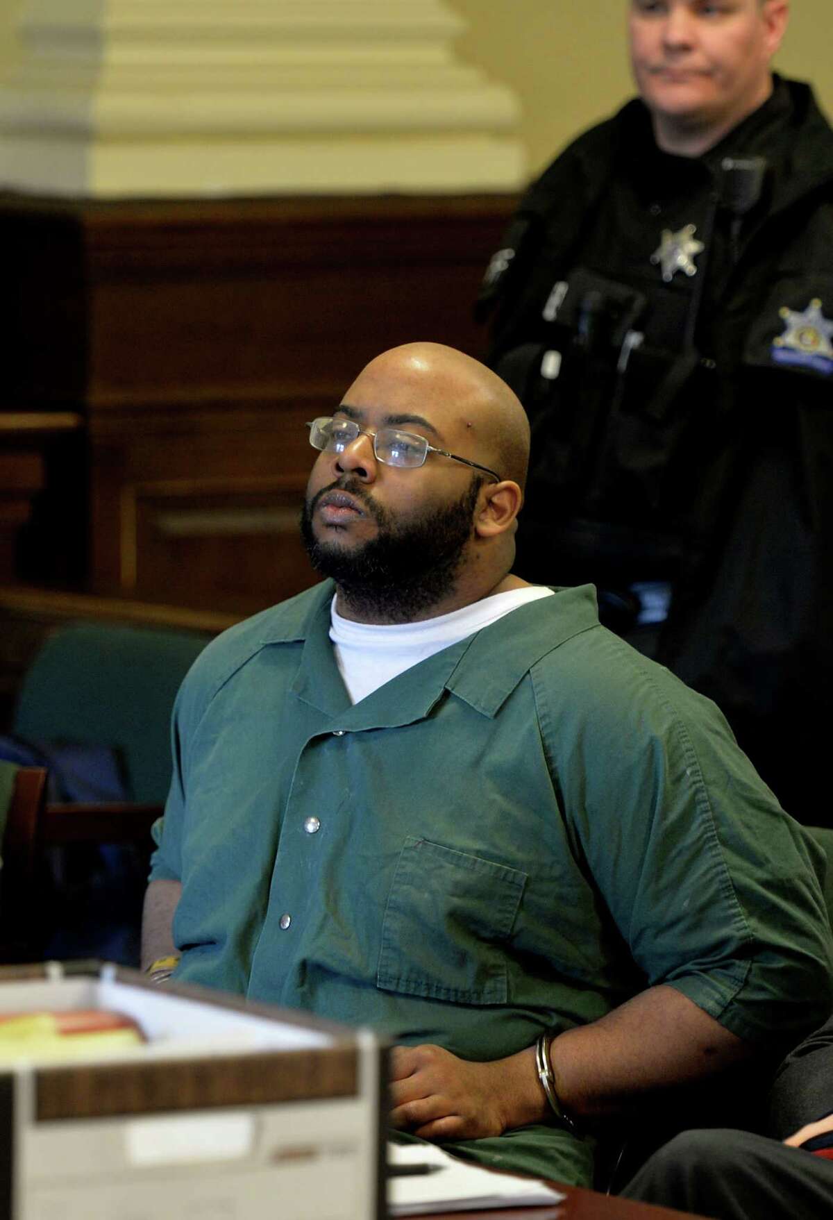 Adrian Thomas, the Troy father whose murder conviction was reversed by the New York State Court of Appeals, appears in Rensselear County Court Wednesday afternoon, March 5, 2014, in Troy, N.Y. (Skip Dickstein / Times Union archive)