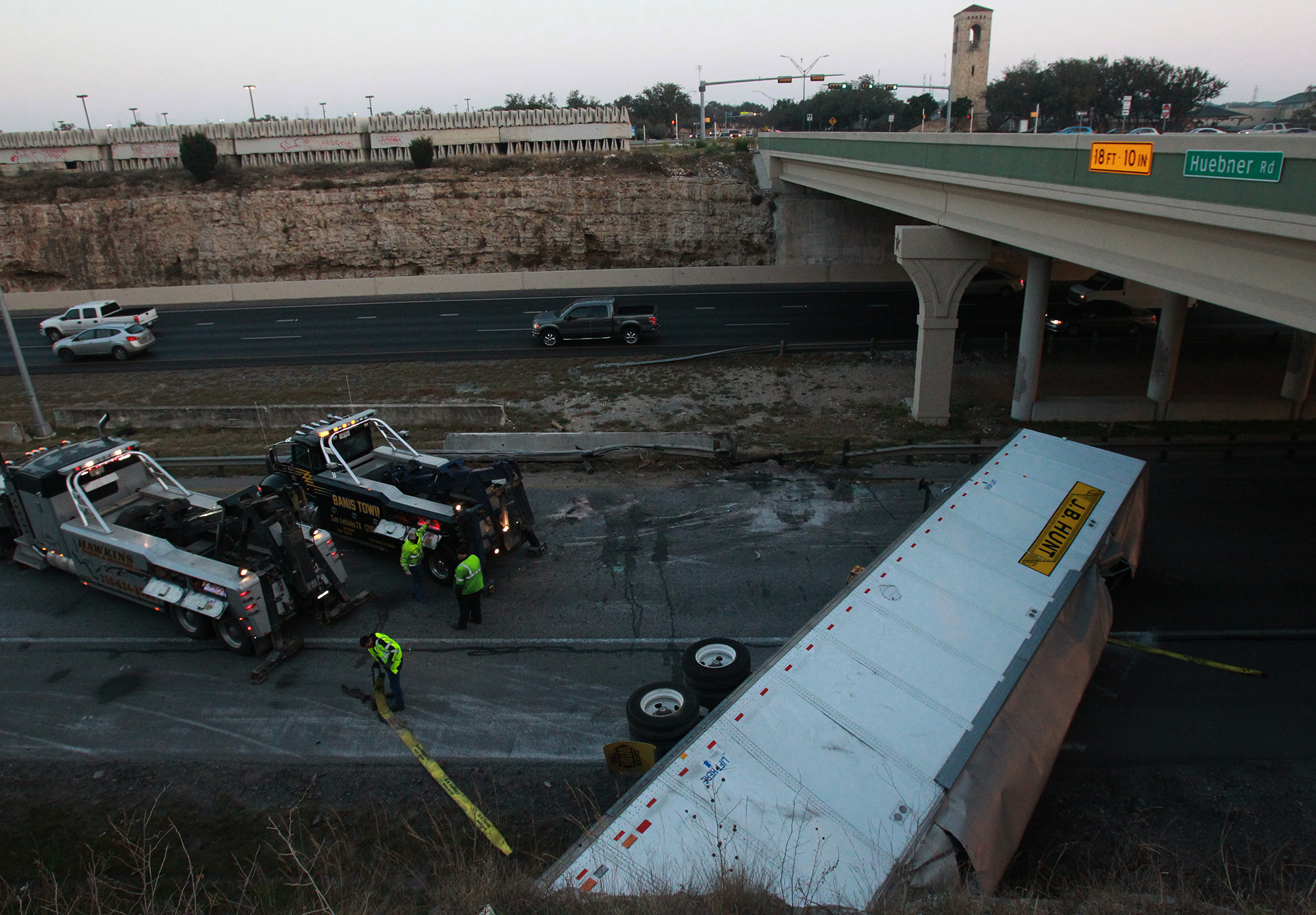 Loop 1604 lanes reopen after truck with tortillas overturns