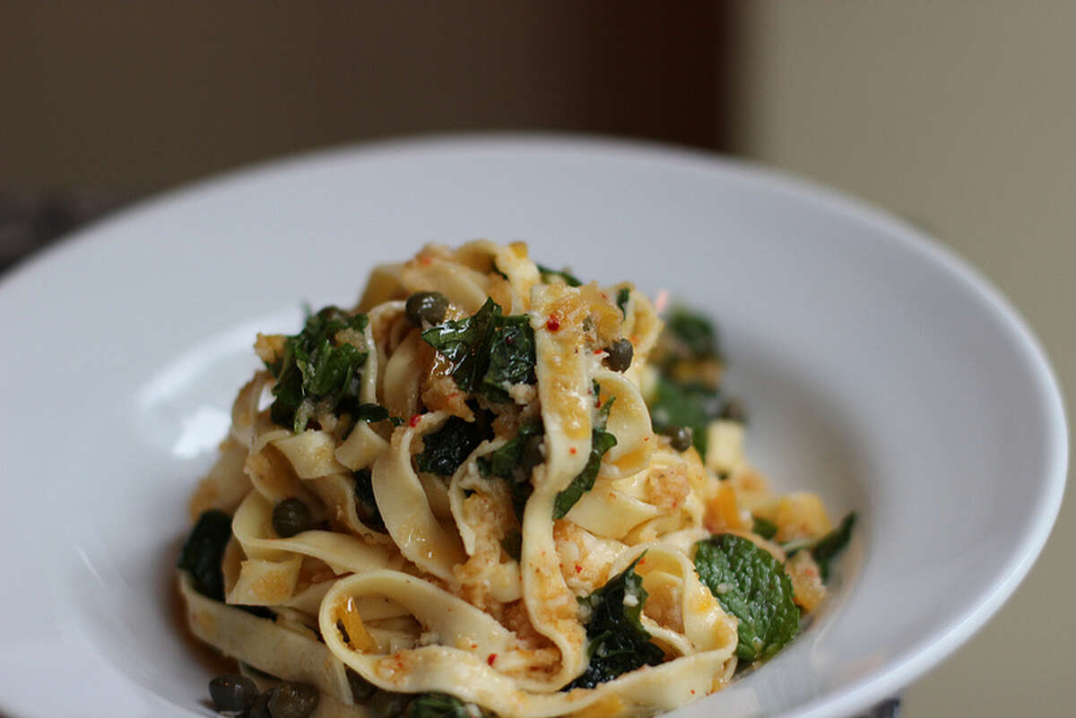 A pasta dish at Il Corvo -- you know, in case you weren't excited enough for a new location.