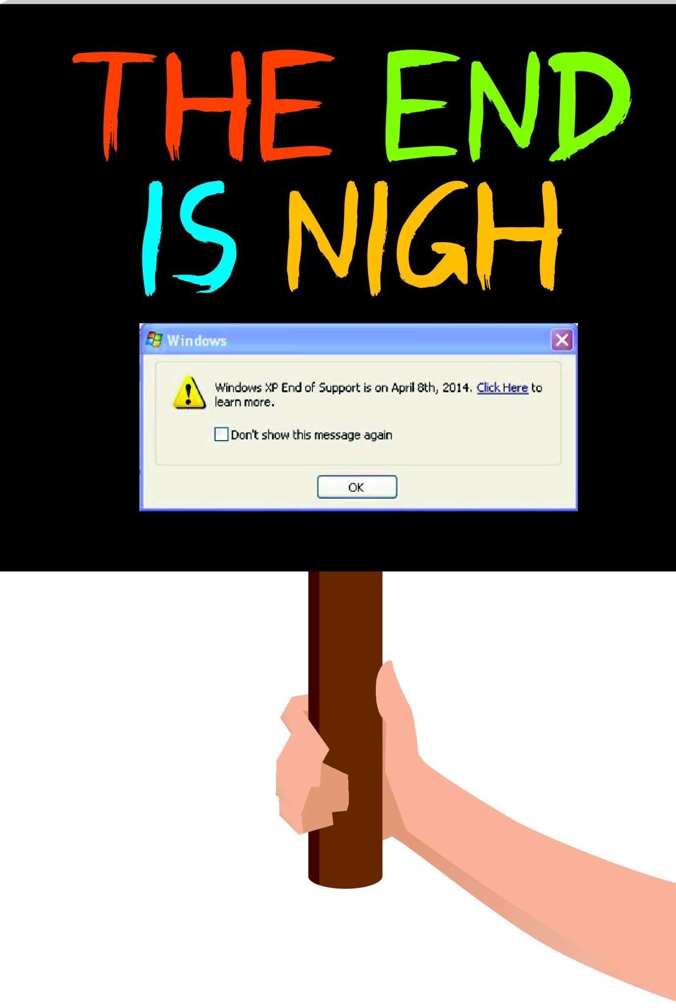 Life message. Windows end of support.