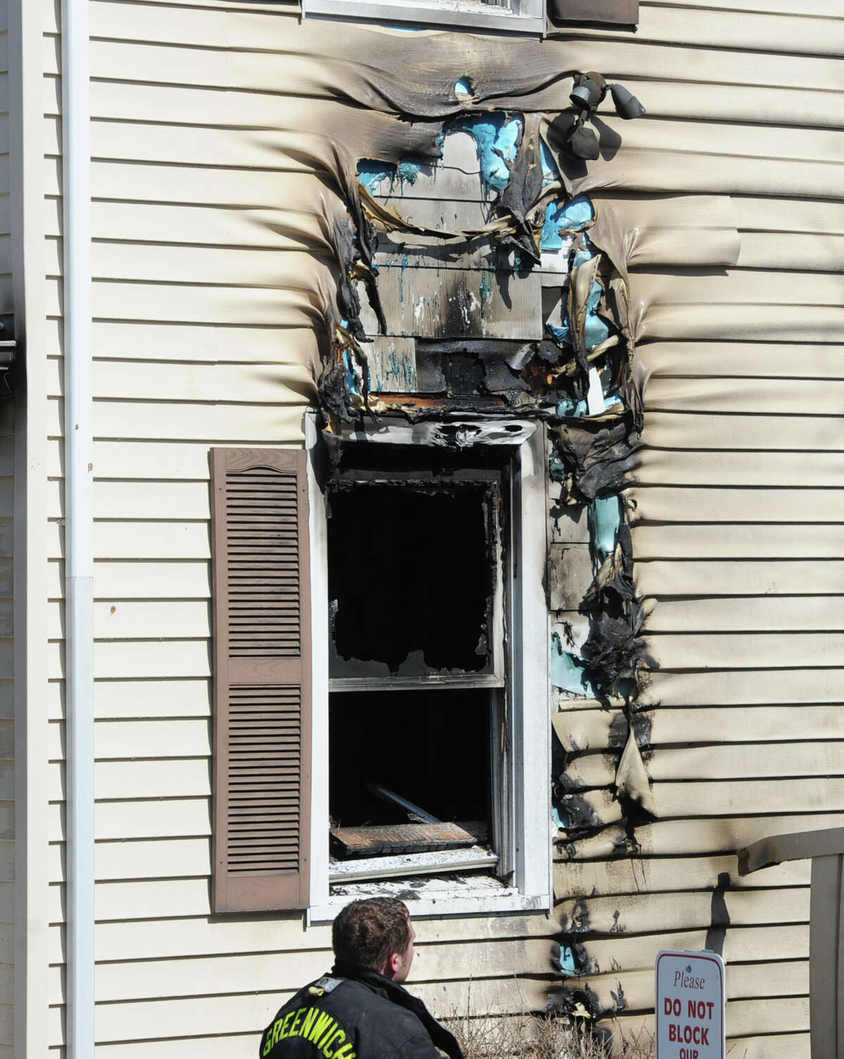 Firefighters battle Greenwich house fire