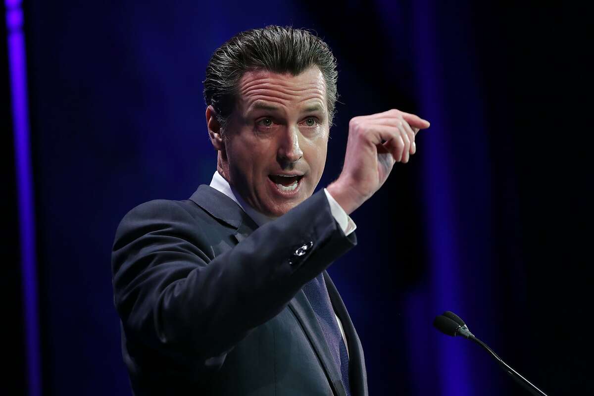 Lt. Governor Gavin Newsom speaks at the California Democratic Convention in Los Angeles, California March 8, 2014. photo/Jonathan Alcorn for the Chronicle