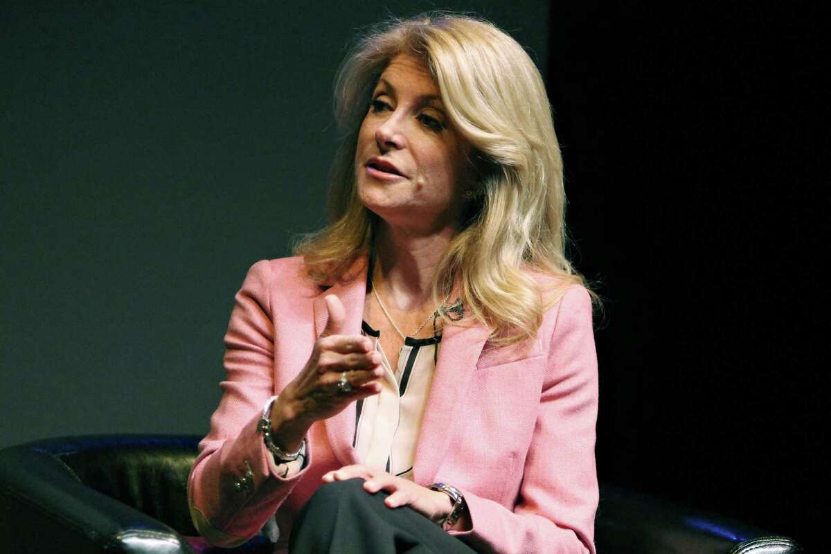 Democrat candidate for Texas governor Wendy Davis speaks at a live discussion with The Texas Tribune on Thursday, March 6, 2014 in Austin, Texas. Davis will face Republican Greg Abbott. (AP Photo/The Daily Texan, Jonathan Garza)
