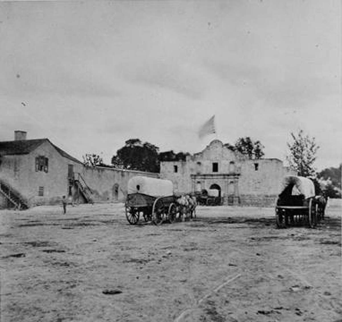 Just like it is for San Antonio Express-News employees today, the Alamo was a familiar sight to Express workers in the latter half of the 1860s. Parking on its grounds now is prohibited, however.