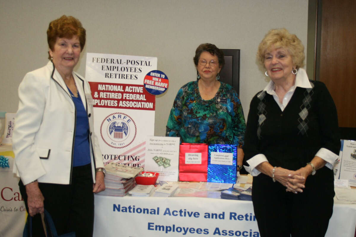 Members of the local National Active and Retired Federal Employees chapter gather during a recent meeting. They are, left-to-right, Secretary Shirley Click, President Joyce Zerr and 2nd Vice President Shirley Swift.