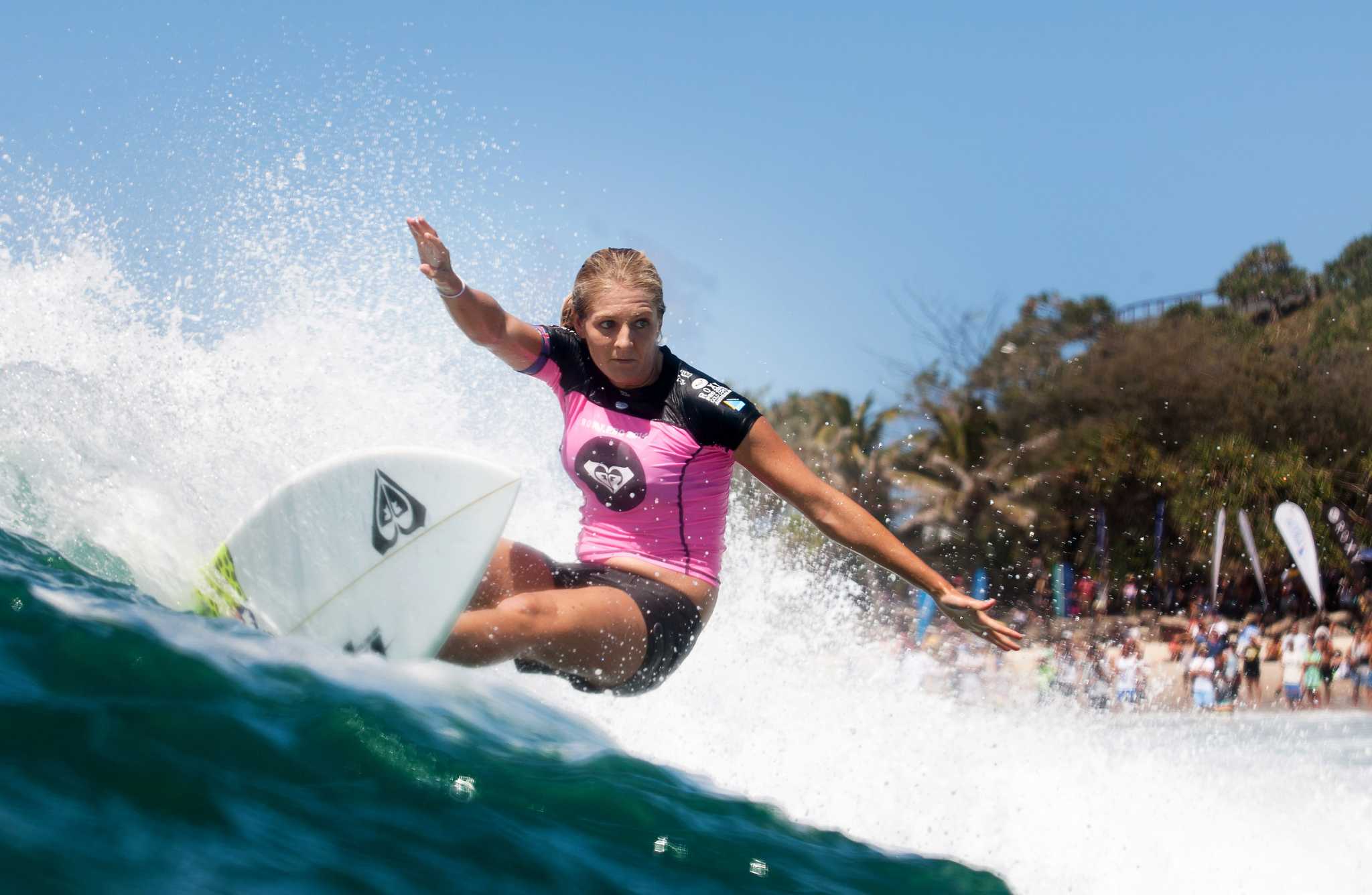 Tearing it up at the Roxy Pro Gold Coast surf tournament