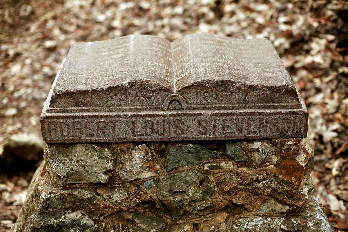 A monument to Robert Louis Stevenson is on the trail in the state park named after him in Calistoga, Calif., on Sunday, March 9, 2014.