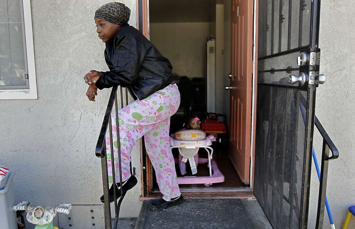 Teaetta Tisdale, on Tuesday March 11, 2014, says that she often has to grab and shelter her four kids when gunshots ring out near her home on 82nd Ave. near Bancroft Ave. in Oakland, Calif. The Oakland Police ShotSpotter system recorded a total of 258 incidents inside the 32x police beat in February 2014, which includes 82nd near Bancroft. The Oakland Police Department is considering doing away with the ShotSpotter tracking system used to pinpoint the origin of gunshots to save the city hundreds of thousands of dollars.