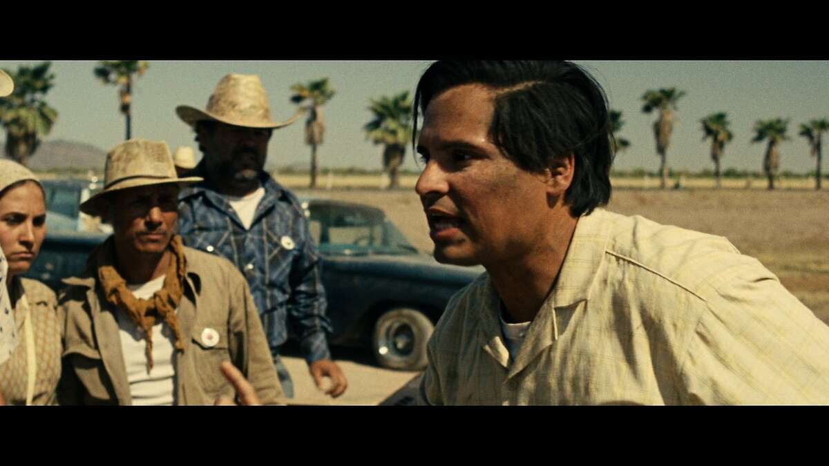 Michael Peña as the iconic labor leader and advocate of nonviolence in “Cesar Chavez.” The movie opens March 28 at Bay Area theatres. Photo credit: © Pantelion Films 2014